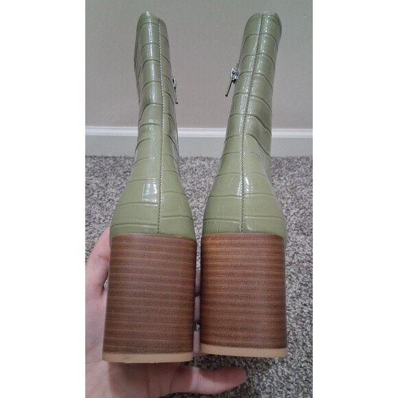 NEW! Women's Chinese Laundry Danica Olive Crocodile Platform Boot, Size 9.5M - Picture 7 of 10